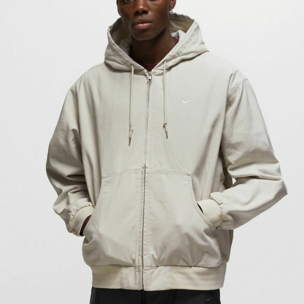 Nike MEN Life Padded Hooded Bomber Jacket Grey Size XXL New With Tag